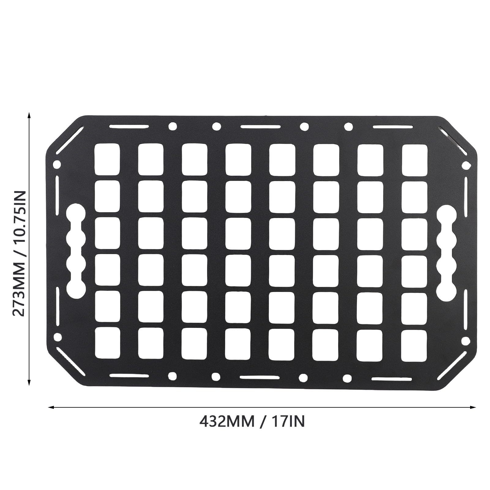 Fockety Pannello Molente a Letto Laterale, 432x273x2mm Aluminium L Traccia Pannello MOLLE Pannello Truck Pannello MOLLE MOLLE Pannello per Berlina SUV Pickup Van RV