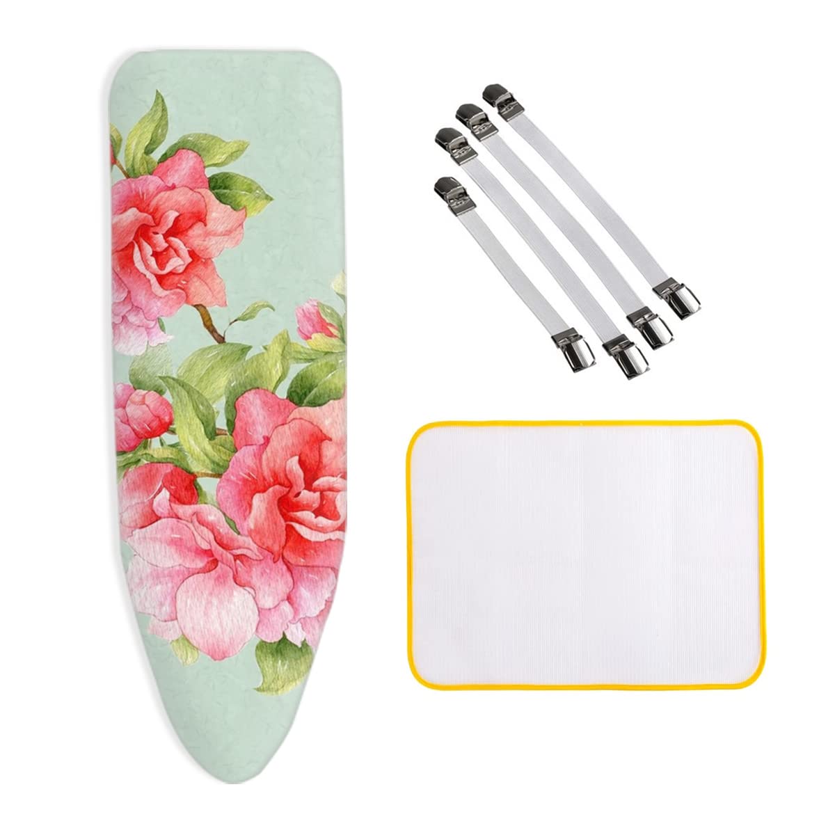 Ironing Board Cover 160x60cm XXL Large, Adjustable Ironing Board Cover for Fast and Easy, Universal Ironing Extra Thick Padding 4 Clips and Anti-iron Cloth