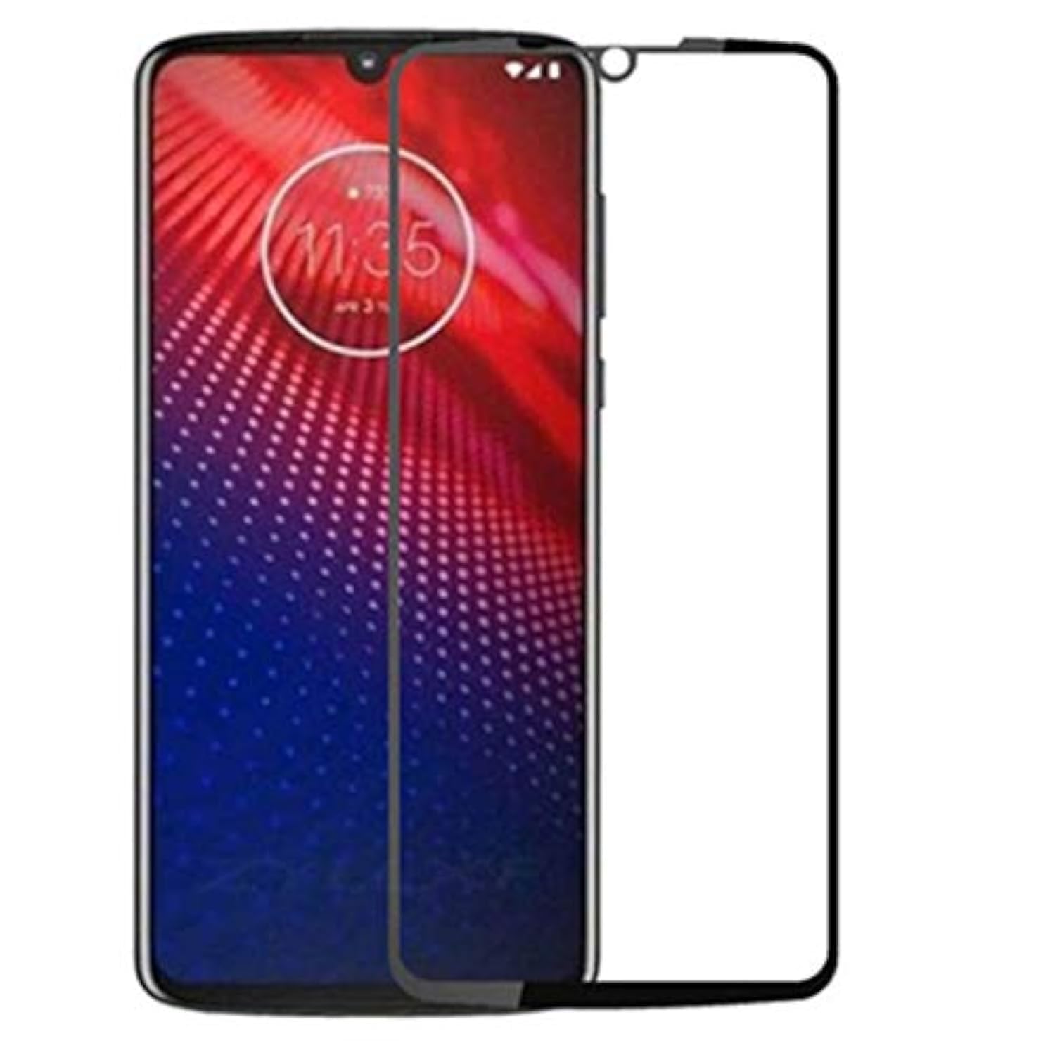 Pellicola protettiva in vetro temperato per Motorola Moto Z4, copertura completa, antigraffio, HD, in vetro temperato, confezione da 2