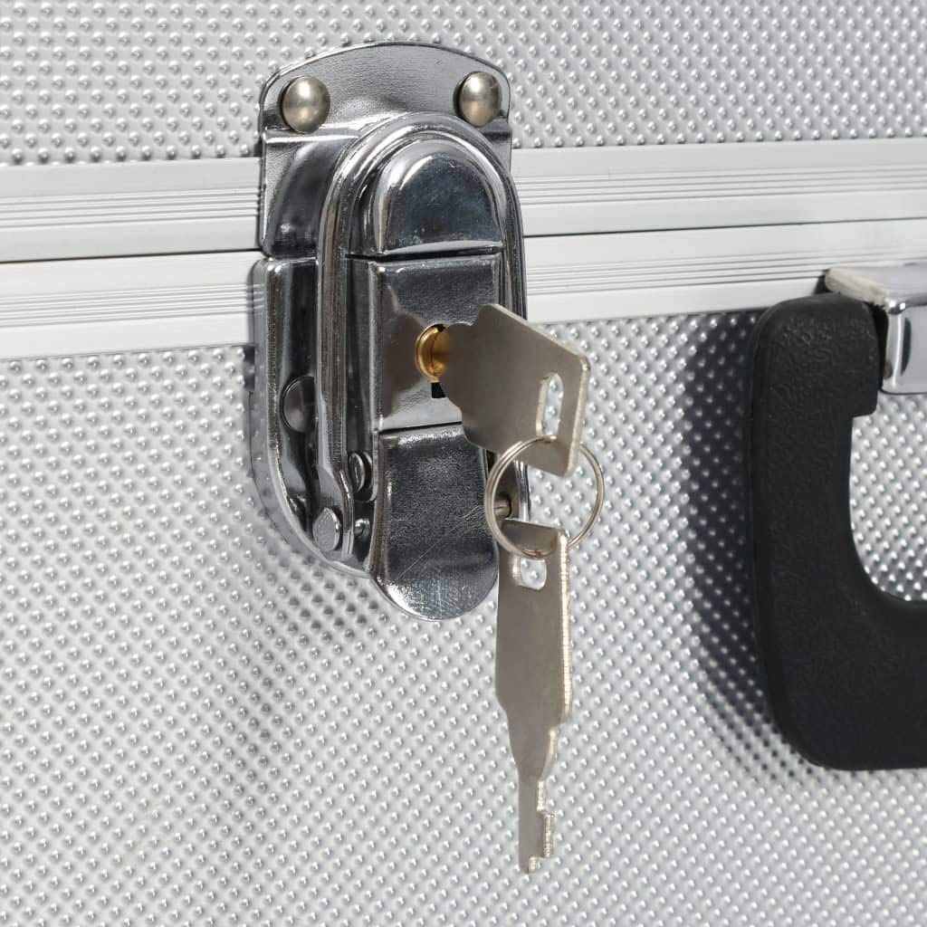 Maletín de herramientas de aluminio estructurado de 38 x 22 cm con 6 compartimentos y parte superior extensible para mantener tus herramientas ordenadas