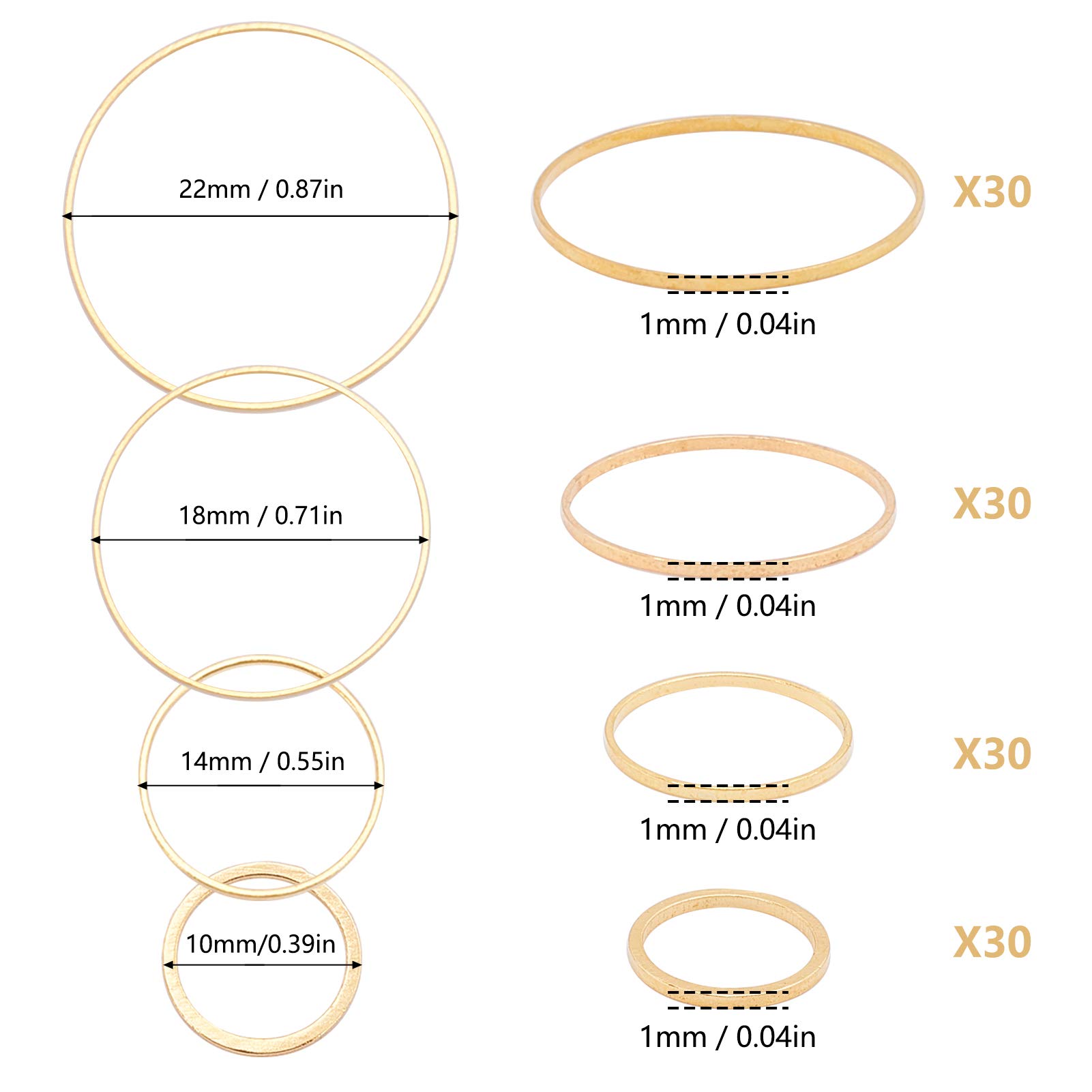SUNNYCLUE 120 pz Lunetta Aperta Charms Connettore Charms