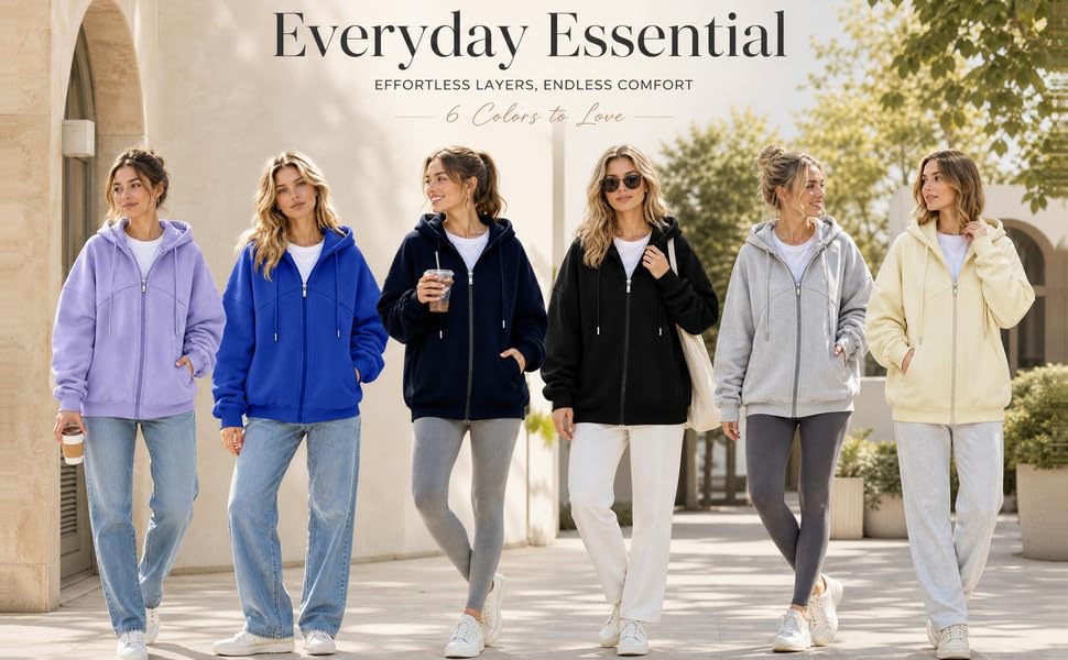 Sweatshirt Jacket Women Drawstring V Neck Fleece Zip Up Hoodie with Pockets | Ribbed Cuffs and Hem, Drop Shoulder, Full Zipper, Work Commuting, Classic Sporty, Loose Fit, Fall Winter Cozy, Womans Tops - image 3
