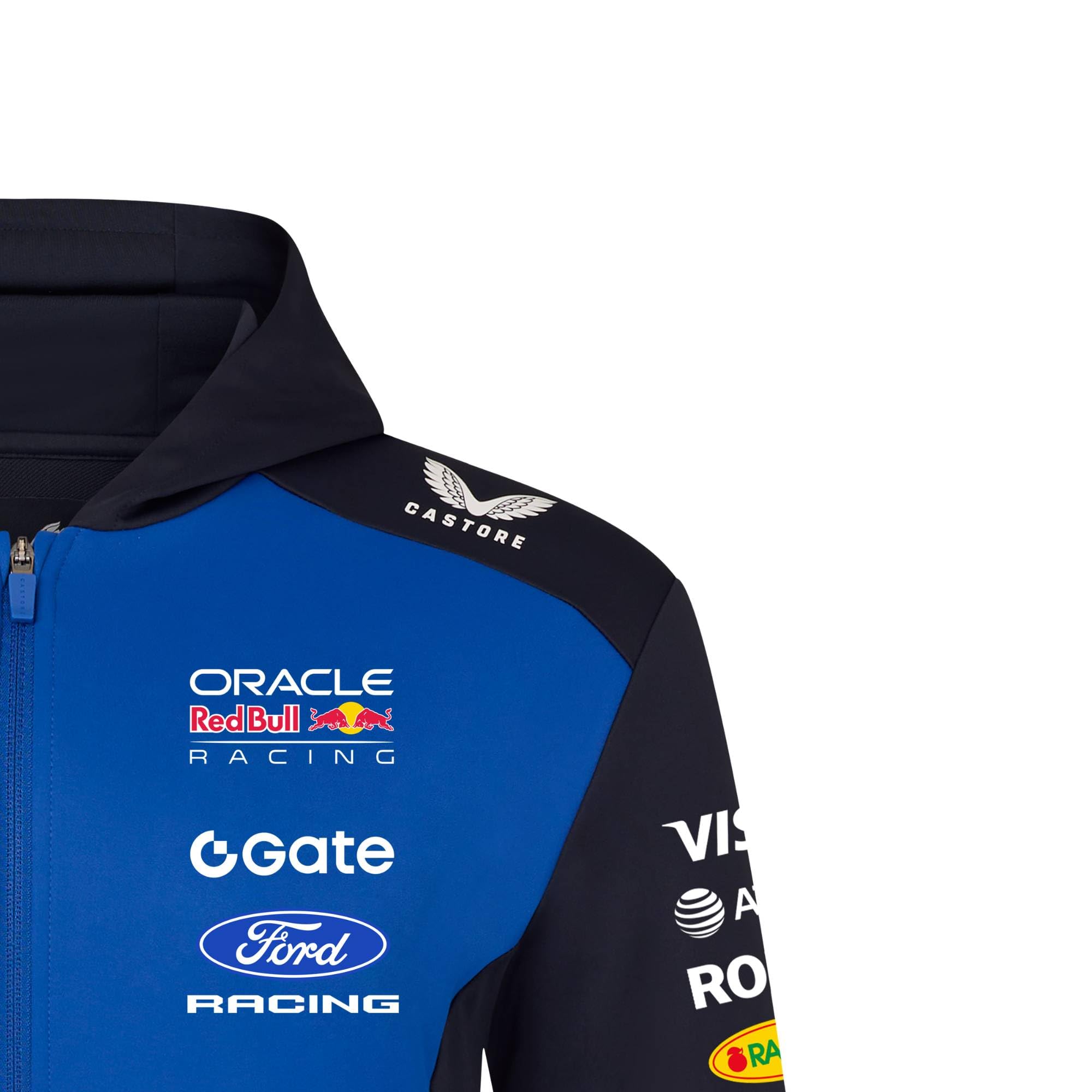Red Bull ENERGY WEAR Oracle RB Racing Replica Zip Hoodie Blau | Offizieller Formel 1 Fanartikel - 91% Polyester, 9% Elastan