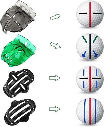 Miniatura 4 de Joyberg Paquete de 8 marcadores de dibujo para pelotas de golf, 4 plantillas de marcadores de pelota de golf y 4 marcadores de bolas de golf de