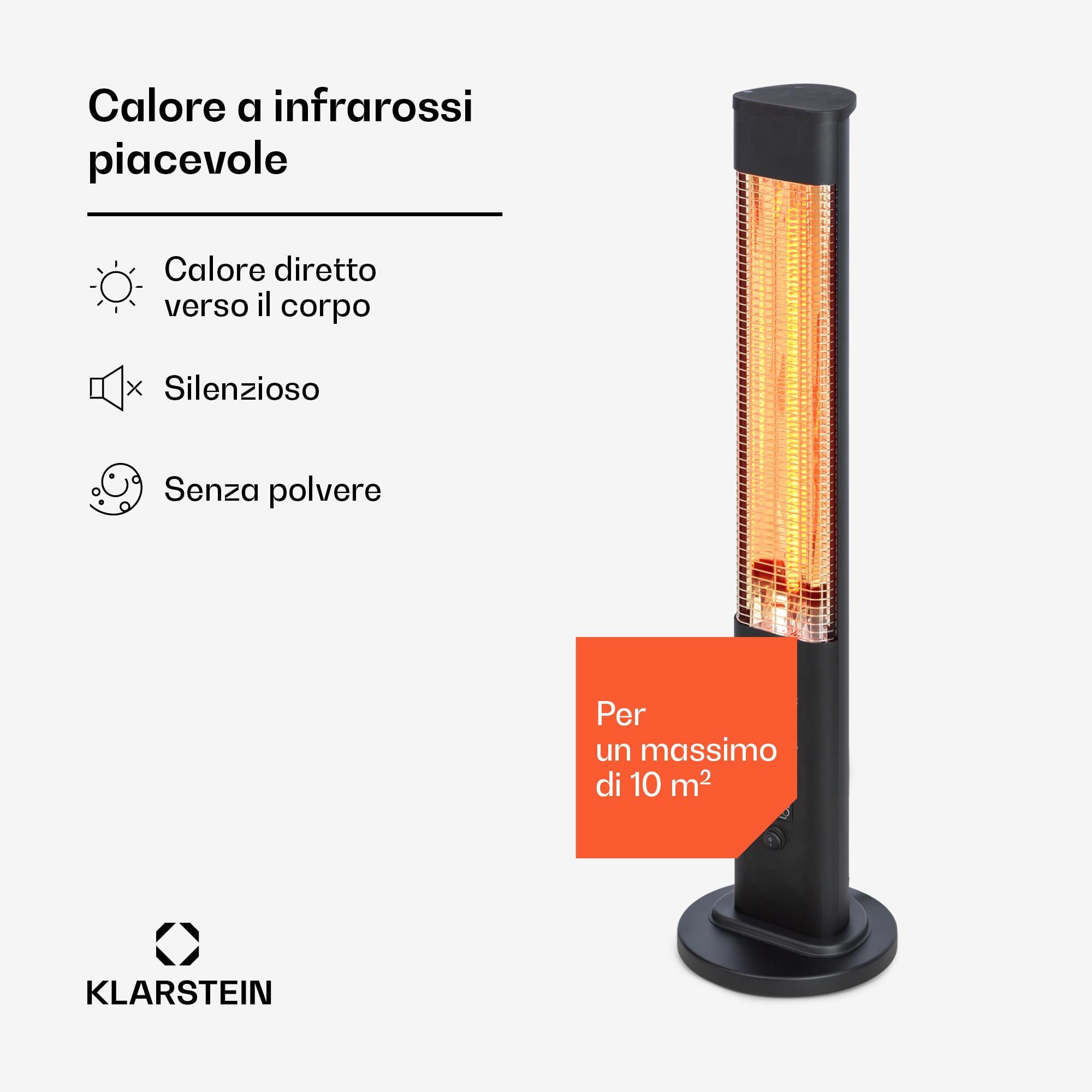 blumfeldt Heat Guru Plus - Radiatore di Calore in & out, 1200 Watt, Timer 9 Ore, Elemento Riscaldante al Carbonio, 3 Livelli, Alloggiamento con Lega di Alluminio Anodizzato, Nero