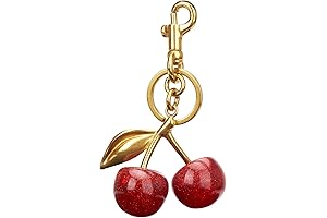 Luxurious 18K Gold Plated Cherry Bag Charm