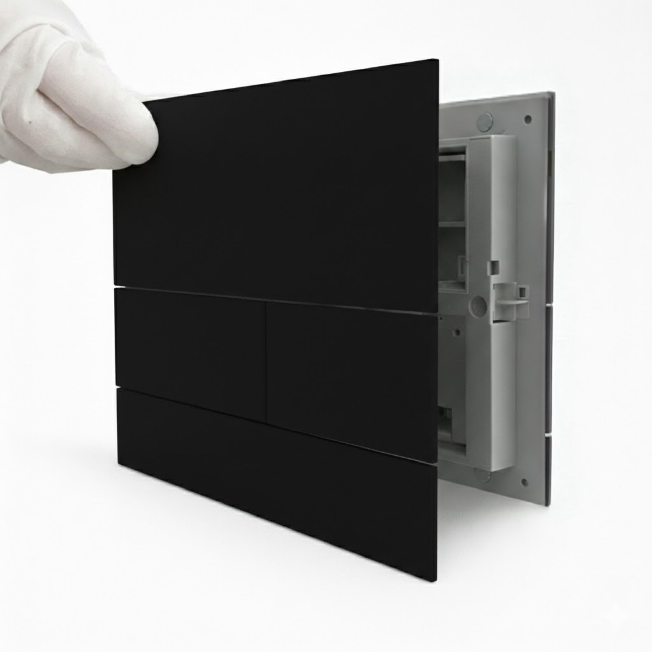 Placa de Accionamiento para WC Negro para Cisterna Empotrada | Pulsador de Doble Descarga para Inodoro | Placa de Pared para Ahorro de Agua | Diseño Moderno