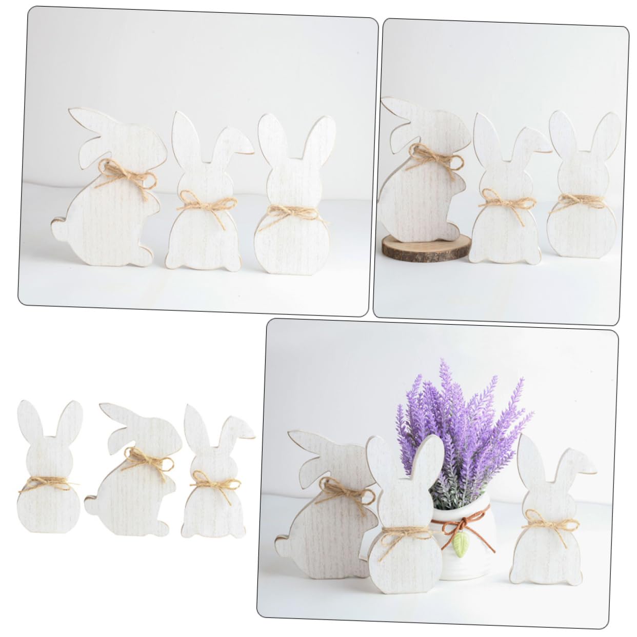 NUOBESTY 5 Set Coniglietto Di Pasqua Decorazione Camera Letto Bedroom Decoration Novità Maiale Fieno Accessori Fai Da Te Per Decorazioni Fai Da Te Di Pasqua Di Legno 3 Pezzi * 5