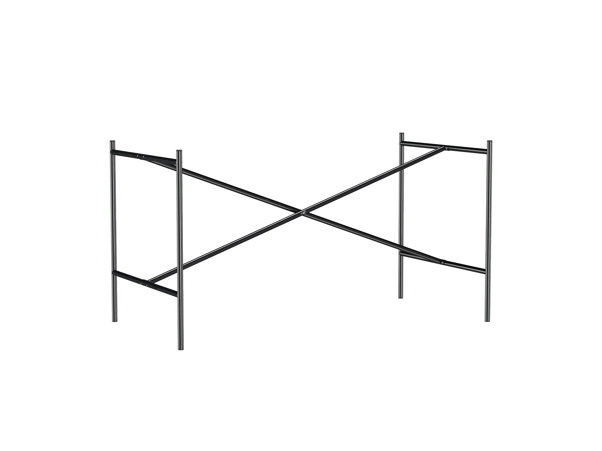 Modulor Tischgestell E2, idealer Besprechungstisch (72 x 70 x 135 cm) mit mittiger Kreuzstrebe, Unterbau ohne Tischplatte für Schreibtisch, schwarz