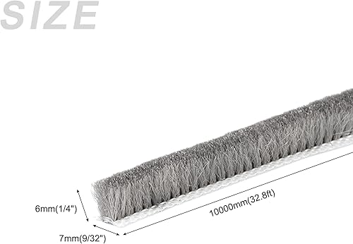 Miniatura 8 de METALLIXITY Burlete de cepillo (316 pulgadas x 14 pulgadas x 32.8 pies), ranura para tarjetas, tira elástica para cepillo de puerta, ventana, armario