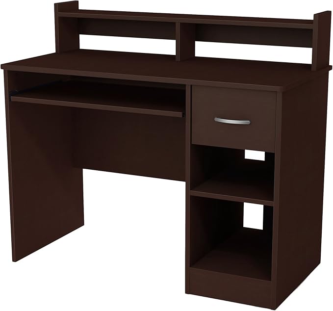 South Shore Axess Desk with Keyboard Tray, Chocolate