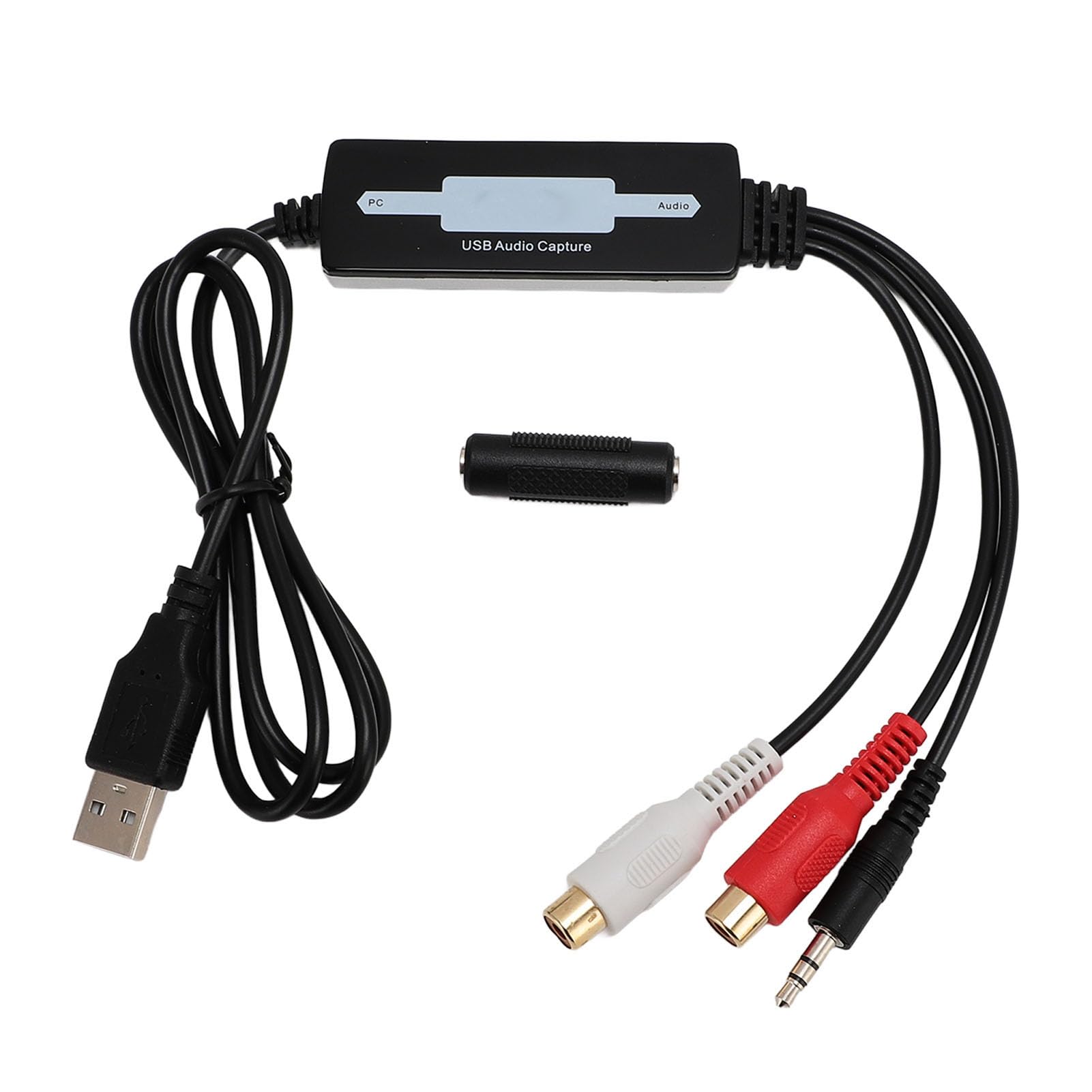 USB 2.0 Sound Card, Dual Channel Stereo Sound Device for CD Record Tape, with Professional Audacity Software, for Various Operating Systems