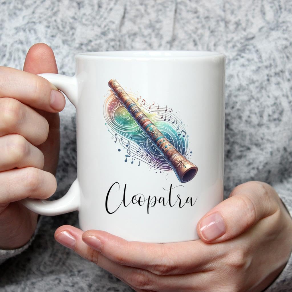 Custom Name Didgeridoo Player Coffee Mug - Personalized Aboriginal Instrument Ceramic Cup - Didgeridoo Enthusiast Gift - Cultural Music Present - 11oz/15oz