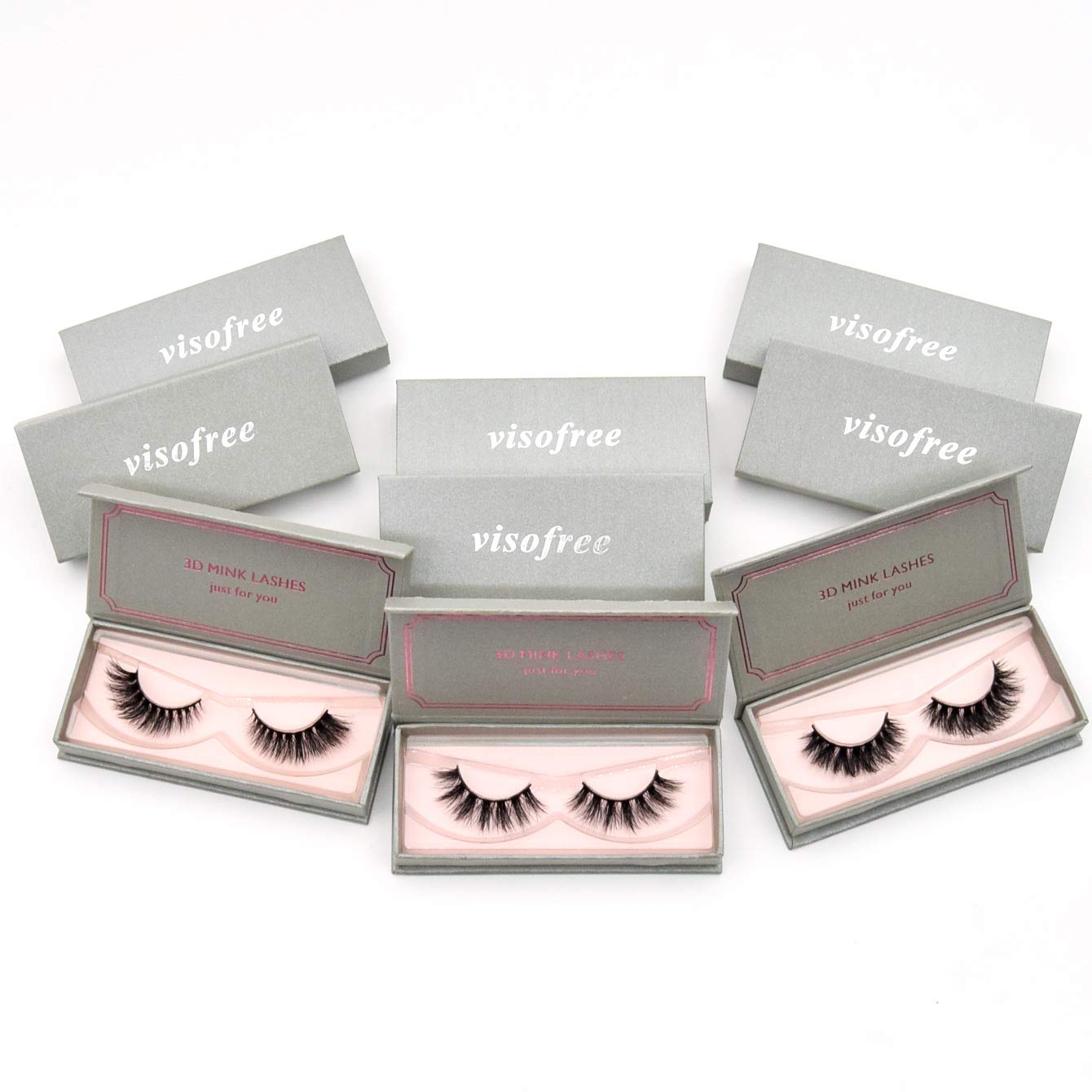 Wholesale 20 pairs False Lashes Free DHL Visofree 3D Mink Eyelashes Natural Long False Eyelashes/Dramatic Lashes/Thick Eyelashes For Makeup (20 pairs mix styles)