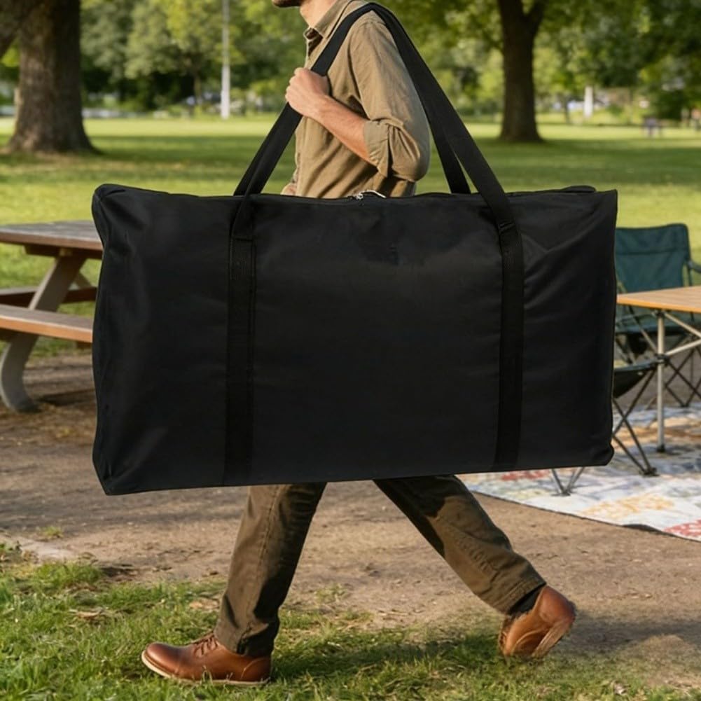 Risveglio Standard 4x2 FT Cornhole Board Storage Bag Waterproof, for Heavy Duty Oxford Dustproof Cover with Reinforced Seams, Outdoor Travel Carry Case Black 125cm