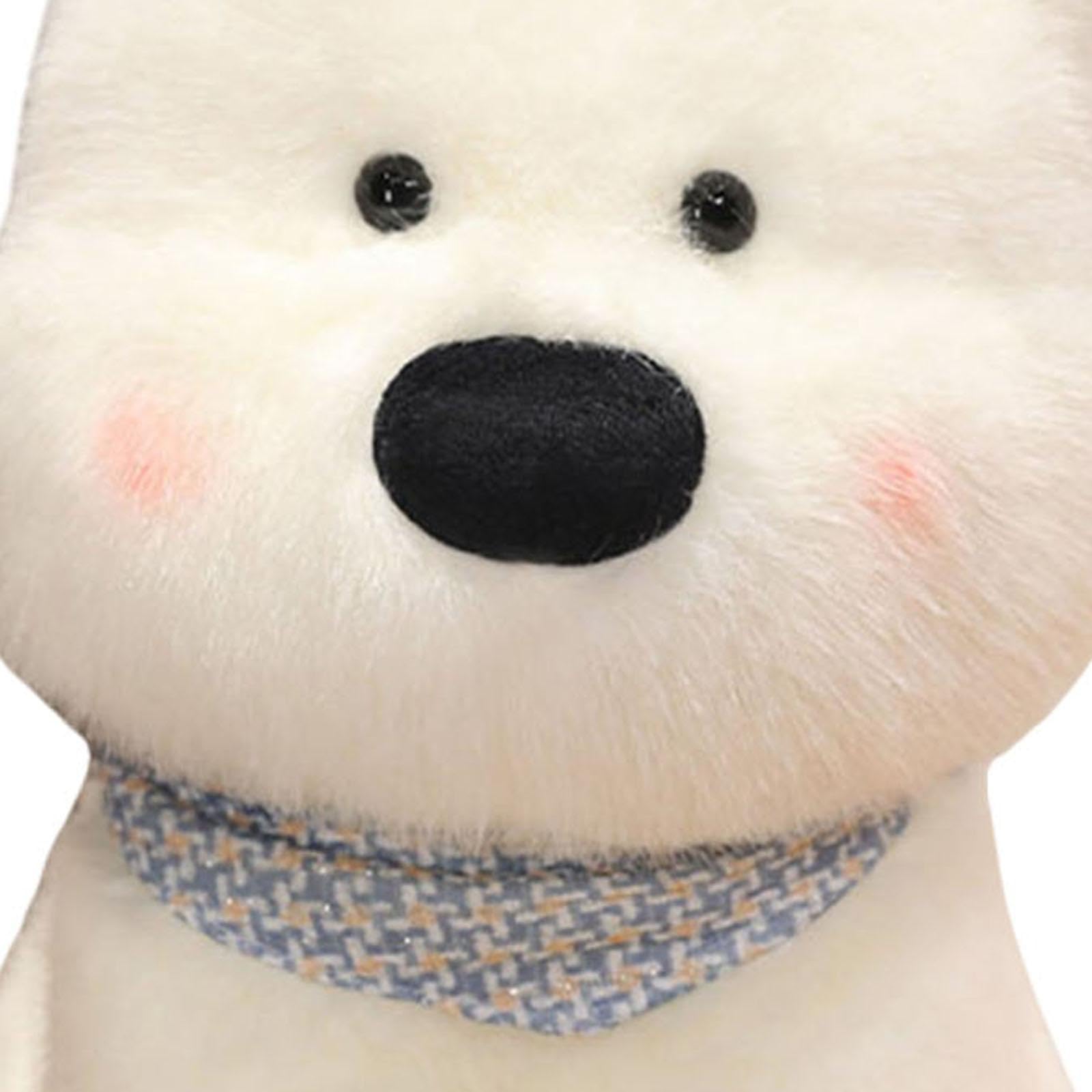 Gralara Perro de Peluche Cachorro Muñeco de Peluche Suave Relleno Realista Animal Adorable Fabricado con Material Agradable Al Tacto Adecuado para Niño, Blanco 45cm