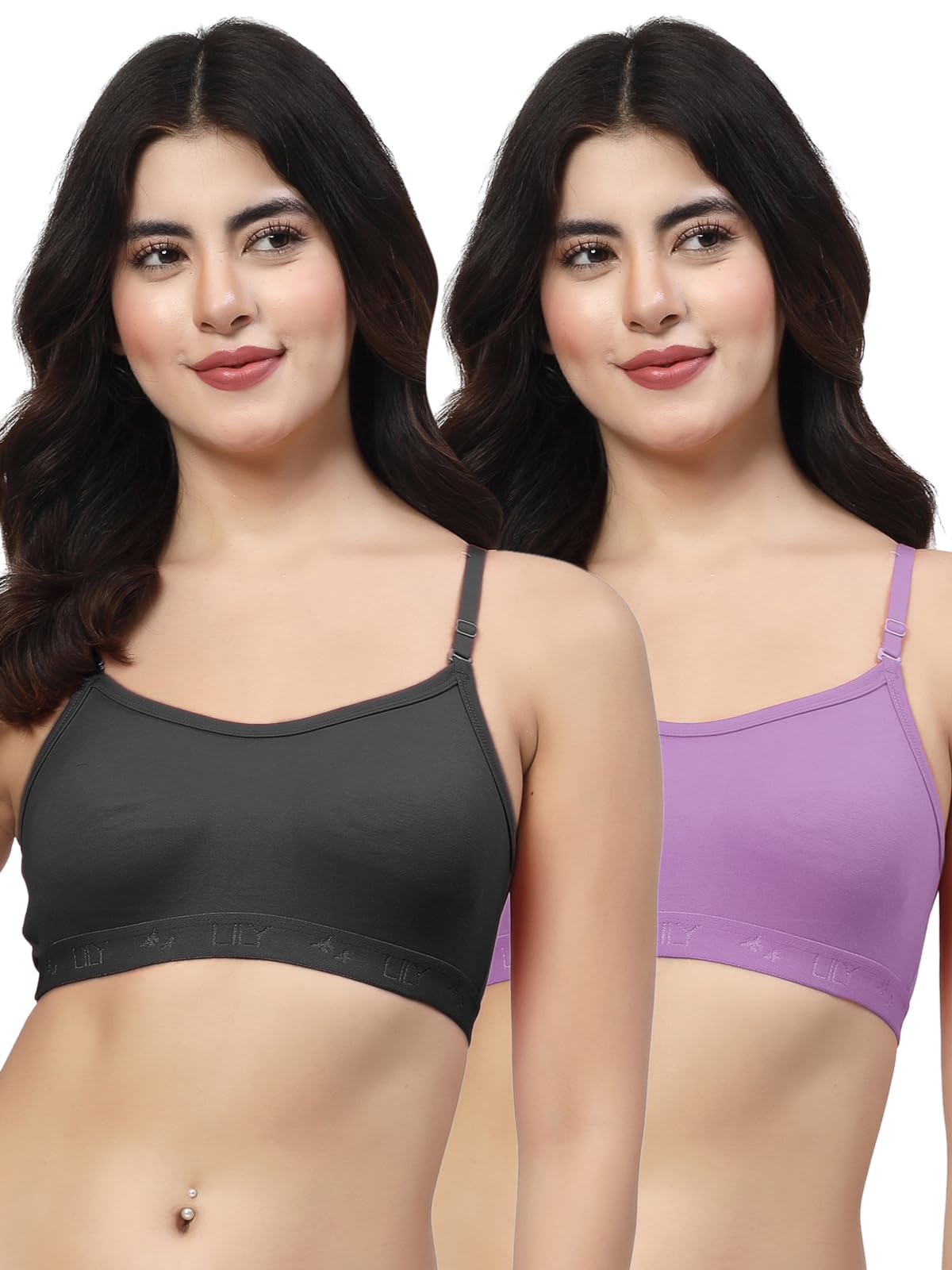 lily Black, Lightpurple Seamless Non Padded Sports Bra-picture-38