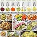 Brieftons 7-Blade Vegetable Spiralizer: Strongest-Heaviest Spiral Slicer, Best Veggie Pasta Spaghetti Maker for Low Carb/Paleo/Gluten-Free Meals, With Container, Lid, Blade Caddy & 4 Recipe Ebooks