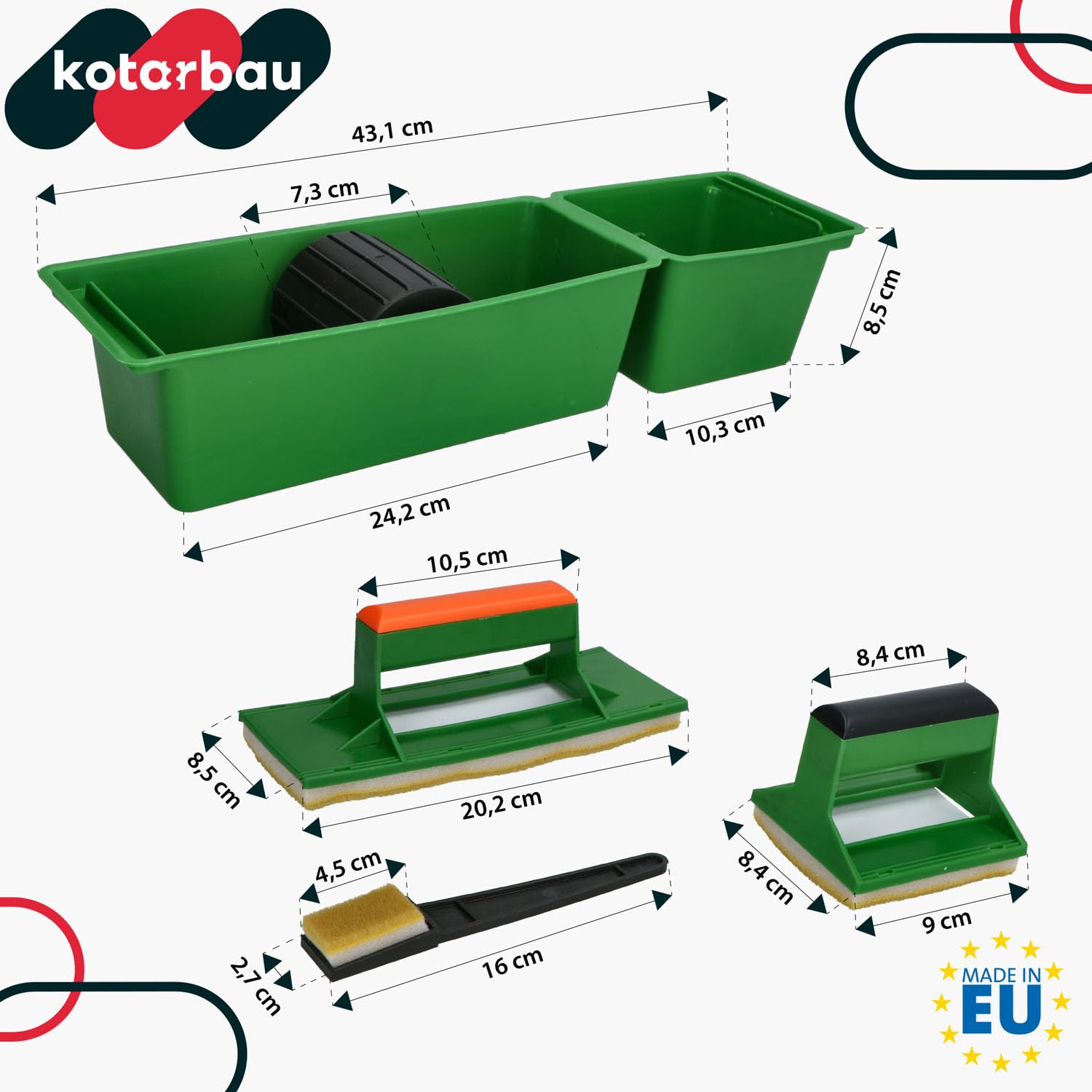 KOTARBAU® USA-Paint - Set di strumenti di pittura - Spazzole in plastica per dipingere