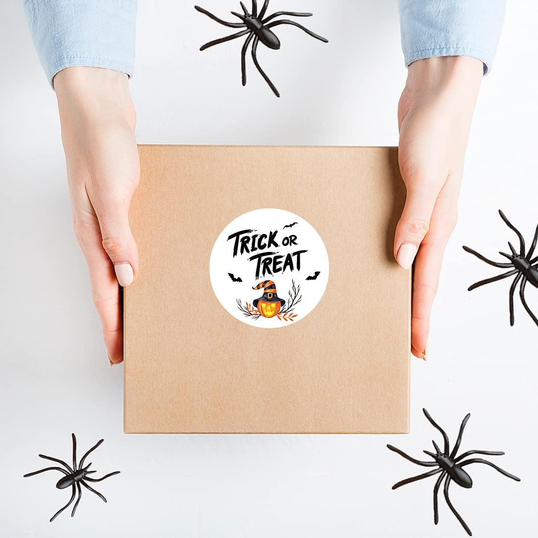 Andaz Press Happy Halloween Stickers 2 Inch Round 40 Bulk Pack Trick or Treat Pumpkin Labels Treat Bags Goodie Bags Treats Halloween Party Favors Halloween Bottle Labels Envelopes