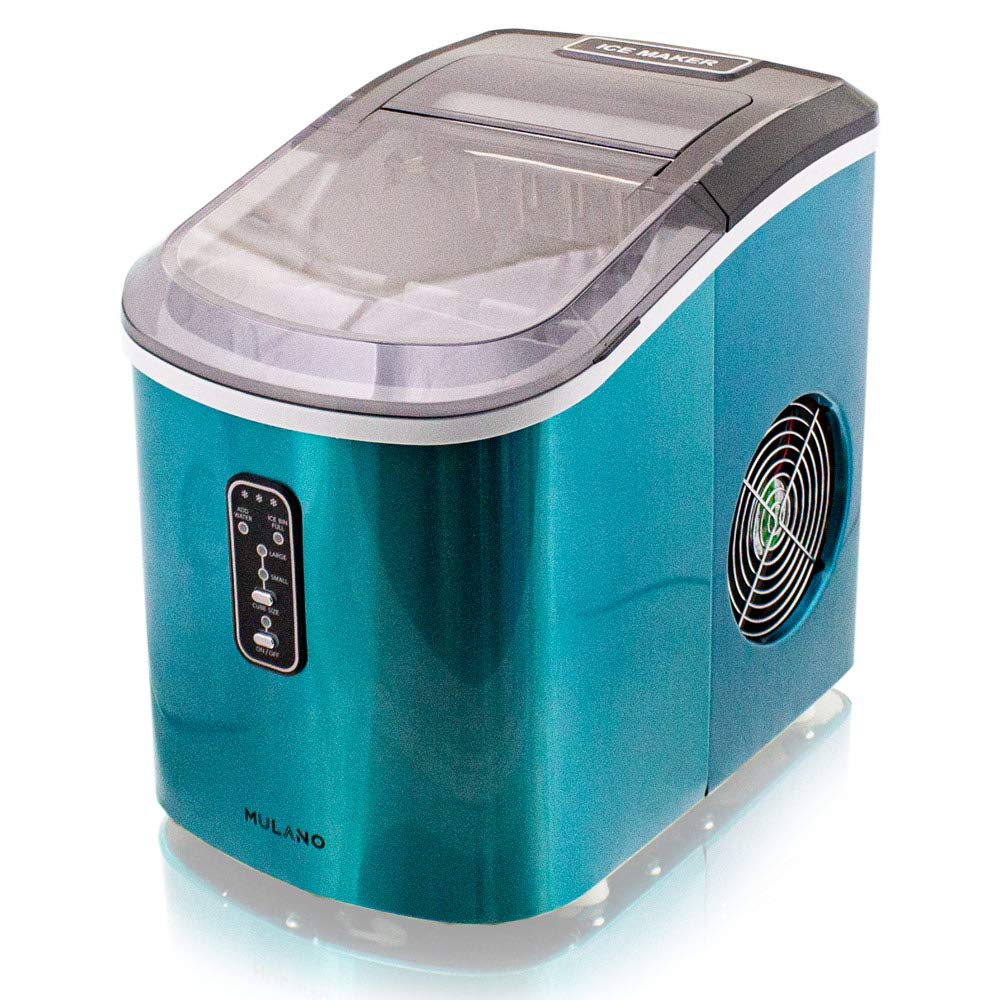 Eiswürfelmaschine Edelstahl Eiswürfelbereiter Eiswürfel Ice Maker Eis Maschine Icemaker (Hellblau)