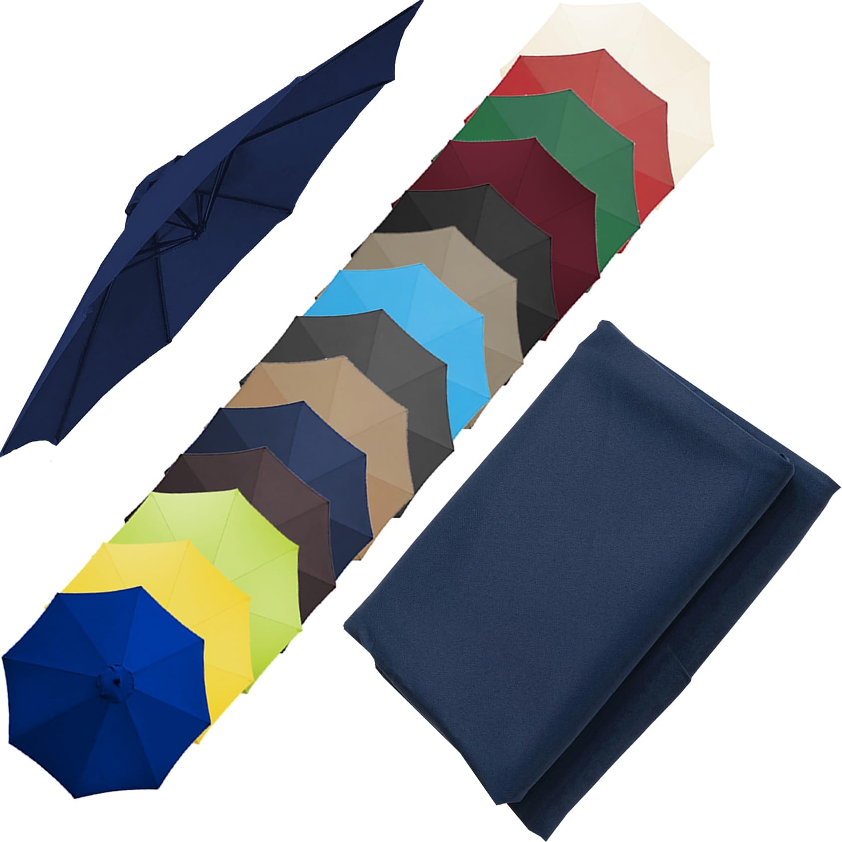 Replacement Canopy Top, Patio Umbrella Replacement Cloth, Garden Canopy Cover Replacement Cover For 200cm(6.5')-6 Arms 270cm(8.8')-6 Arms 270cm(8.8')-8 Arms 300cm(9.8')-6 Arms 300cm(9.8')-8 Arms(Color