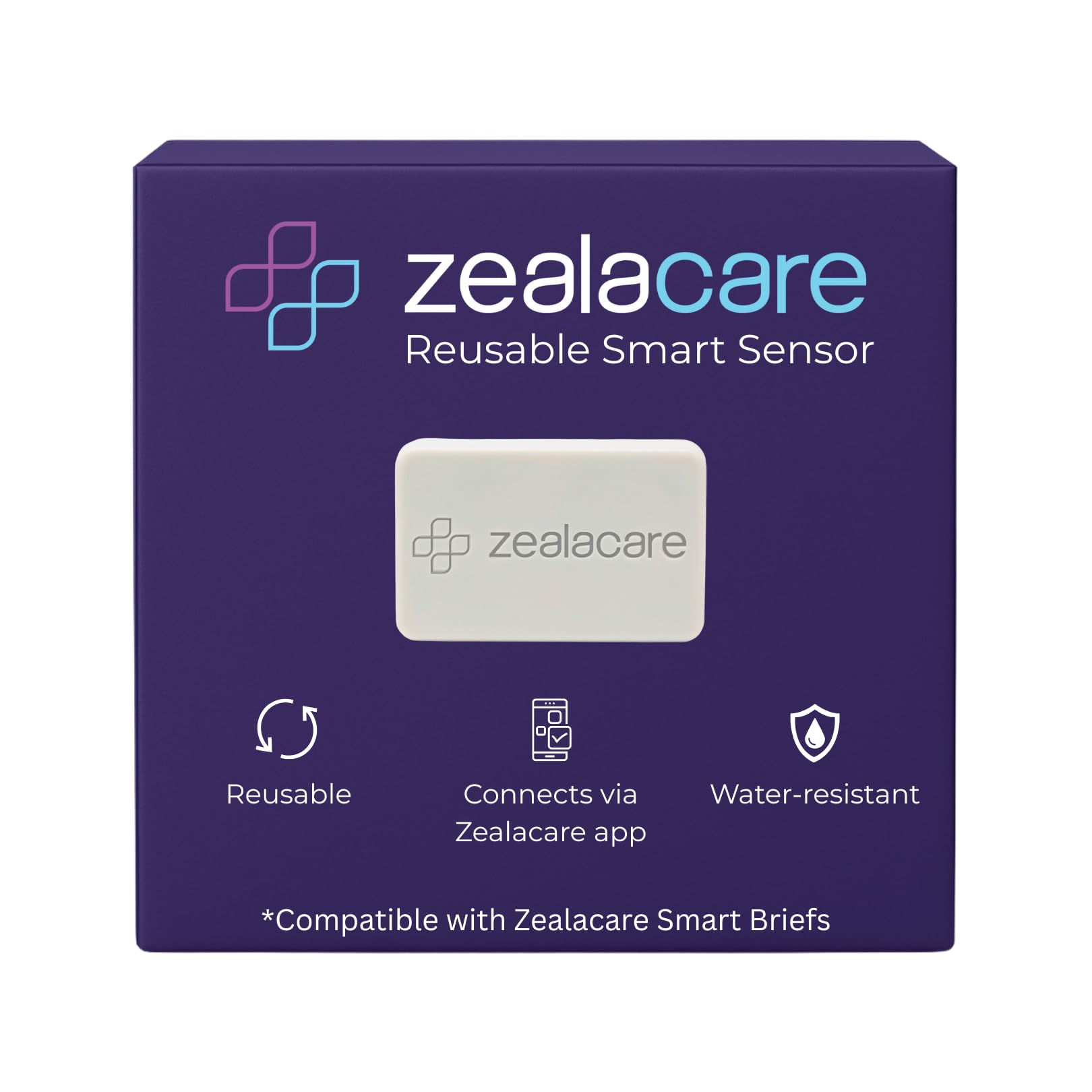 Smart Incontinence Sensor Reusable Wi-Fi Connected Wetness Monitor for Real-Time Alerts App Tracking Compatible with Zealacare Disposable Briefs