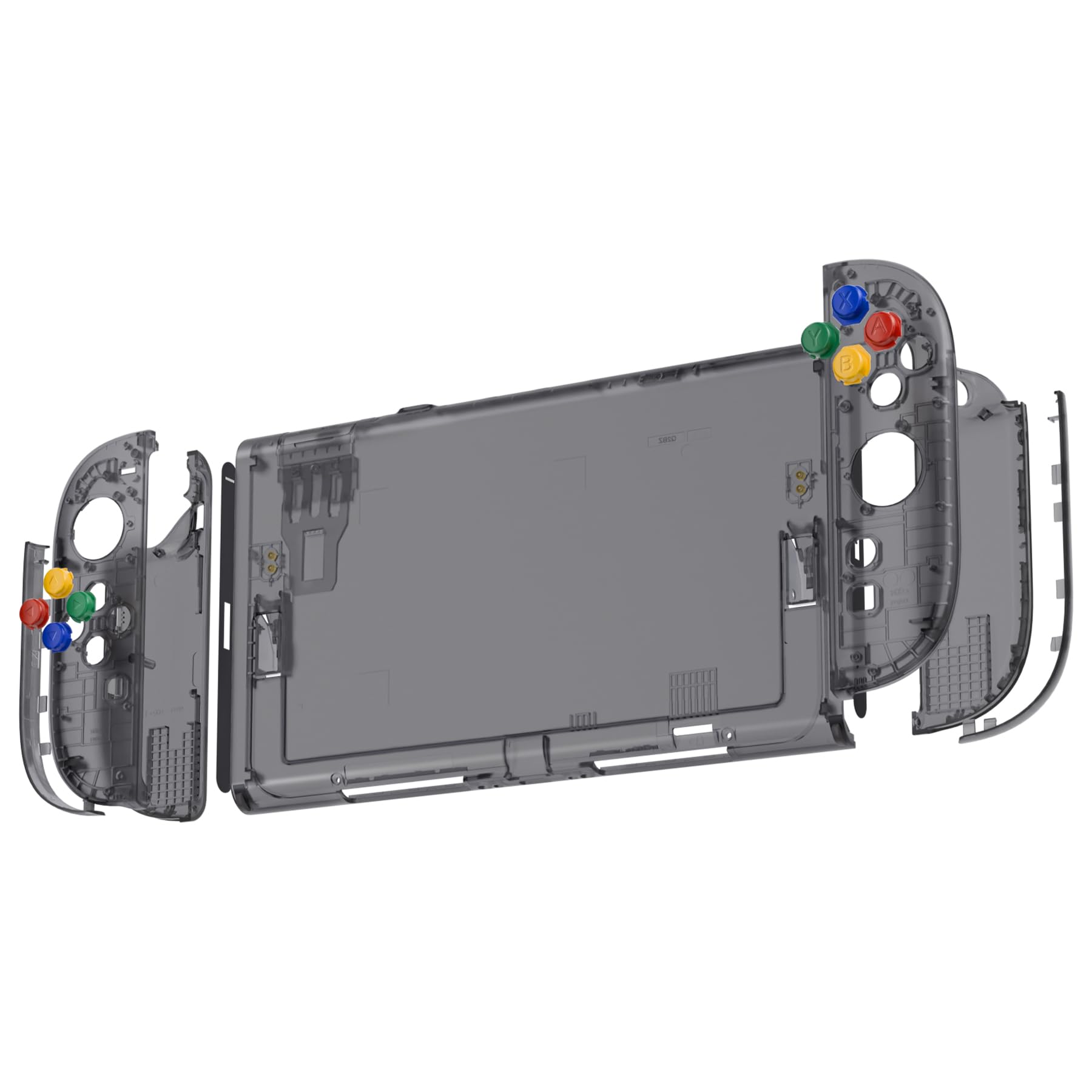 eXtremeRate DIY-Ersatz Shell Set für Nintendo Switch 2 Joycon/Console, Essence Version, Transparent Schwarz