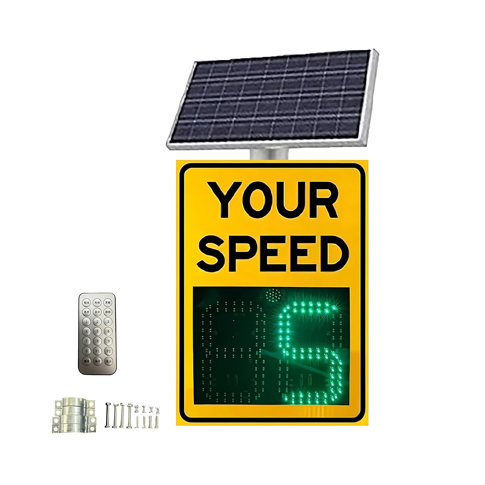 Panel Radar Tráfico Solar y Red Pantalla LED para Gestión Tráfico Vial Sistema Monitoreo Velocidad Vehículo Equipo Municipal Indicador de Seguridad Vial