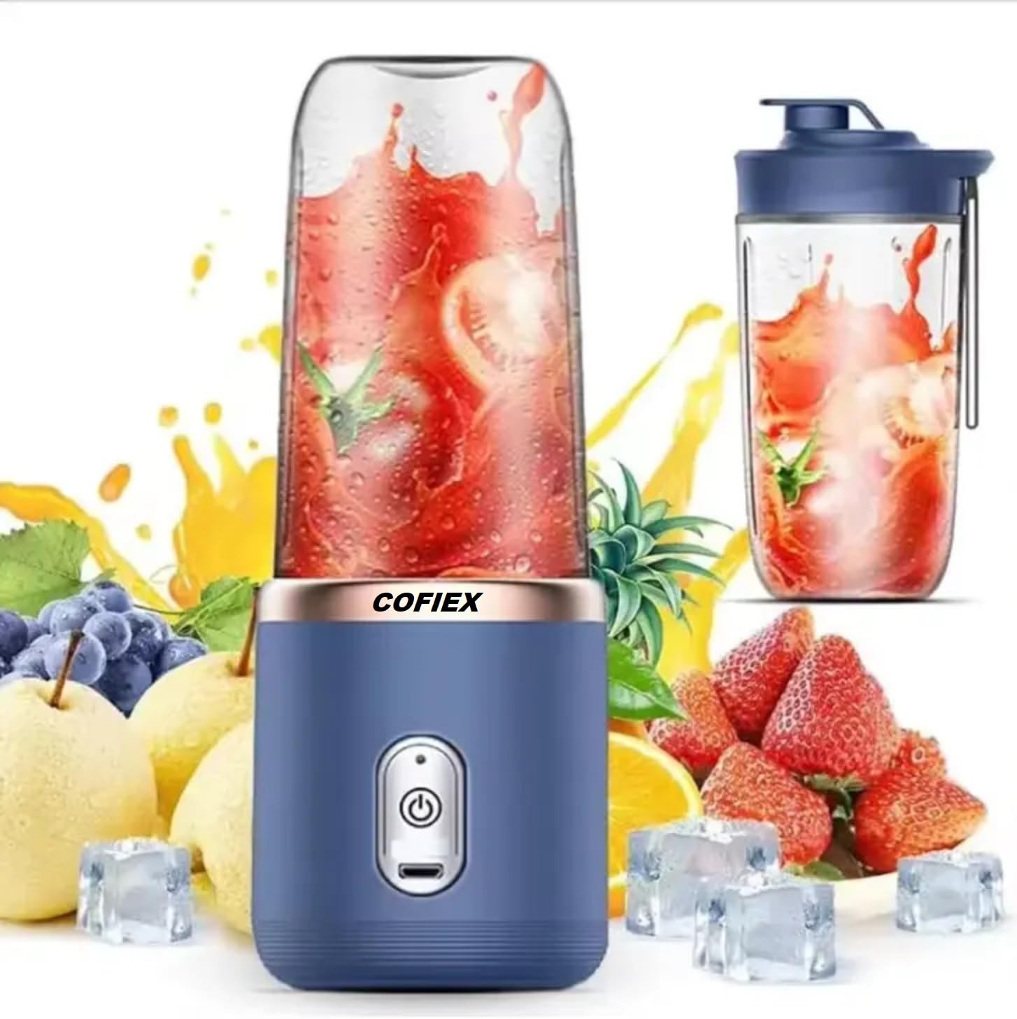 COFIEX Portable Blender for Smoothies and Juices – 40W Powerful Mini Juicer Machine with Ice Crushing, 1800mAh USB Rechargeable Battery, 400ML Built-in Jar – Personal Smoothie Maker & Mixer Bottle COFIEX Portable Blender for Smoothies and Juices – 40W Powerful Mini Juicer Machine with Ice Crushing, 1800mAh USB Rechargeable Battery, 400ML Built-in Jar – Personal Smoothie Maker & Mixer Bottle