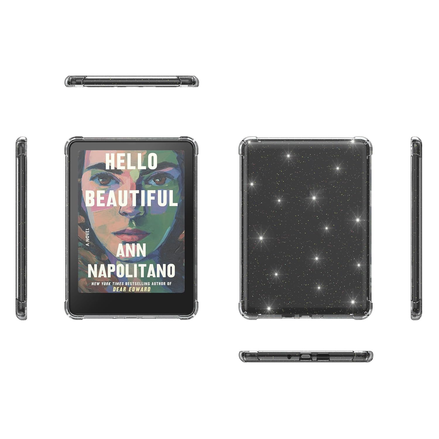Transparente weiche TPU-Schutzhülle für Kindle Paperwhite 11. Generation 2021 Tablet mit 17,3 cm (6,8 Zoll), Fallschutz, stoßfest, transparent, leicht, schlanke Hülle (transparent-glitzernd)