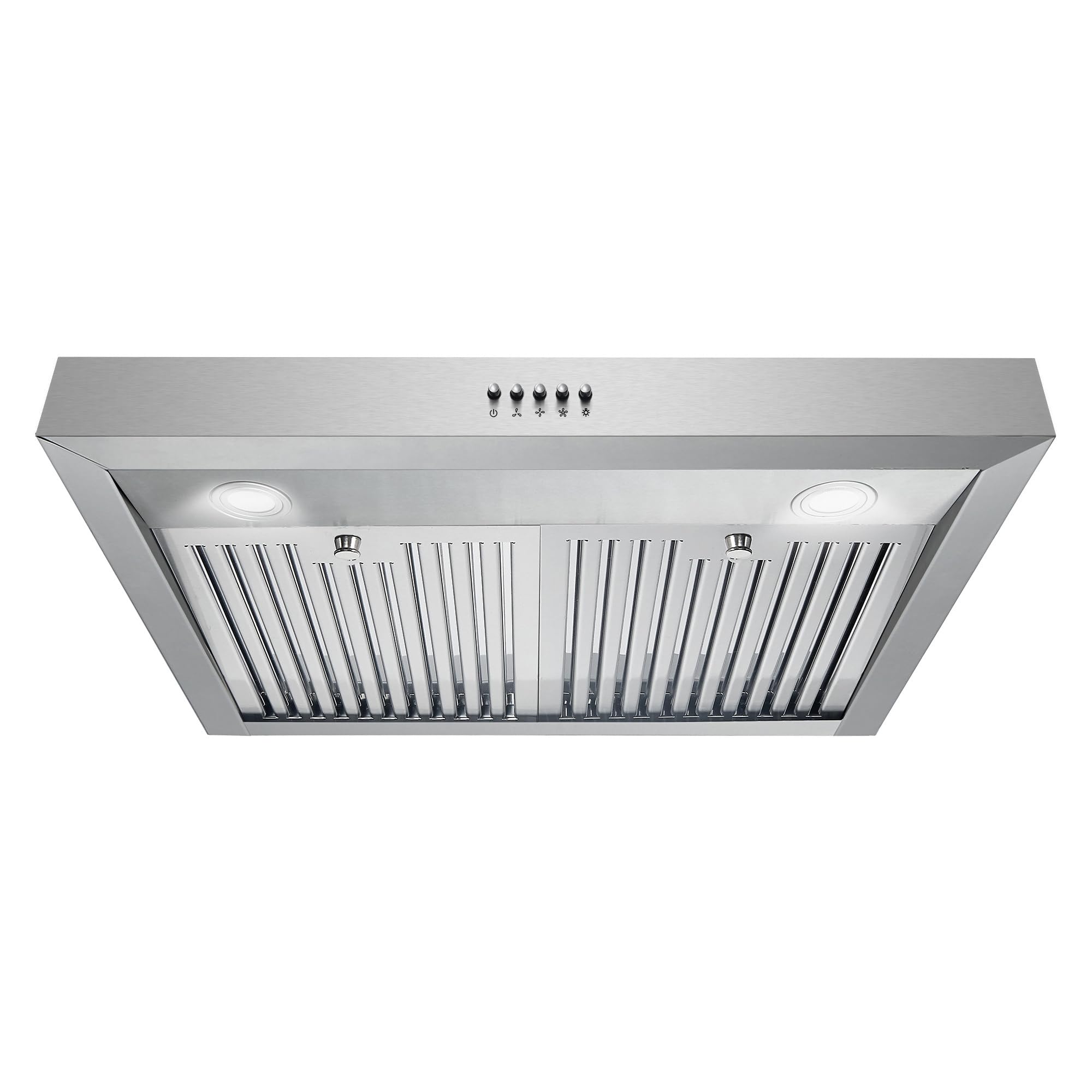 UC30 Campana extractora con conducto debajo del gabinete de 30 pulgadas, ventilación sobre la estufa, ventilador de 3 velocidades, filtros permanentes, luces LED en acero inoxidable, 30 pulgadas 6