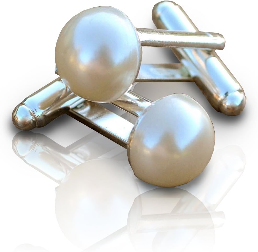 Faux Pearl Cufflinks Womens Cufflinks Mens Ladies, Pearl Bag