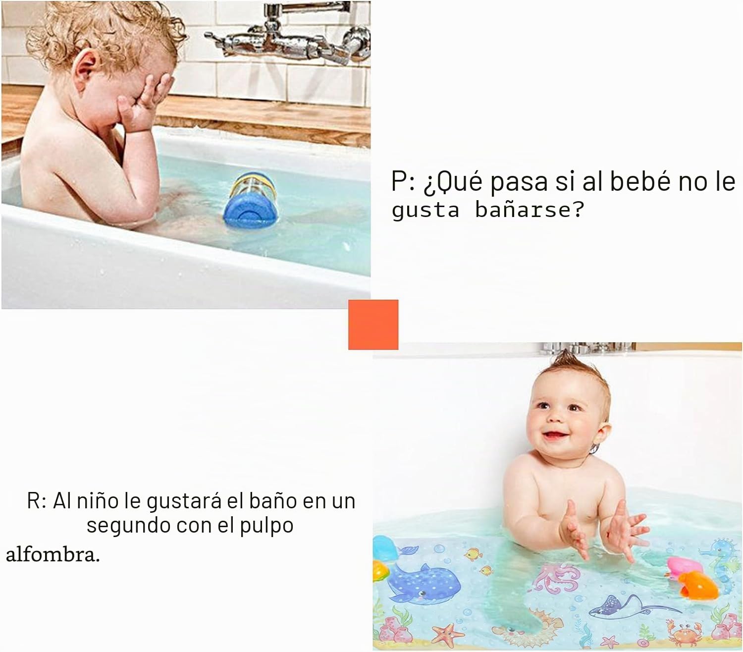 Secopad Alfombra de baño para bebé para bañera, 100x40 cm Alfombra de Ducha Antideslizante para bañera de Dibujos Animados para niños, Alfombra de baño Antideslizante con ventosas (Pink Octopus)