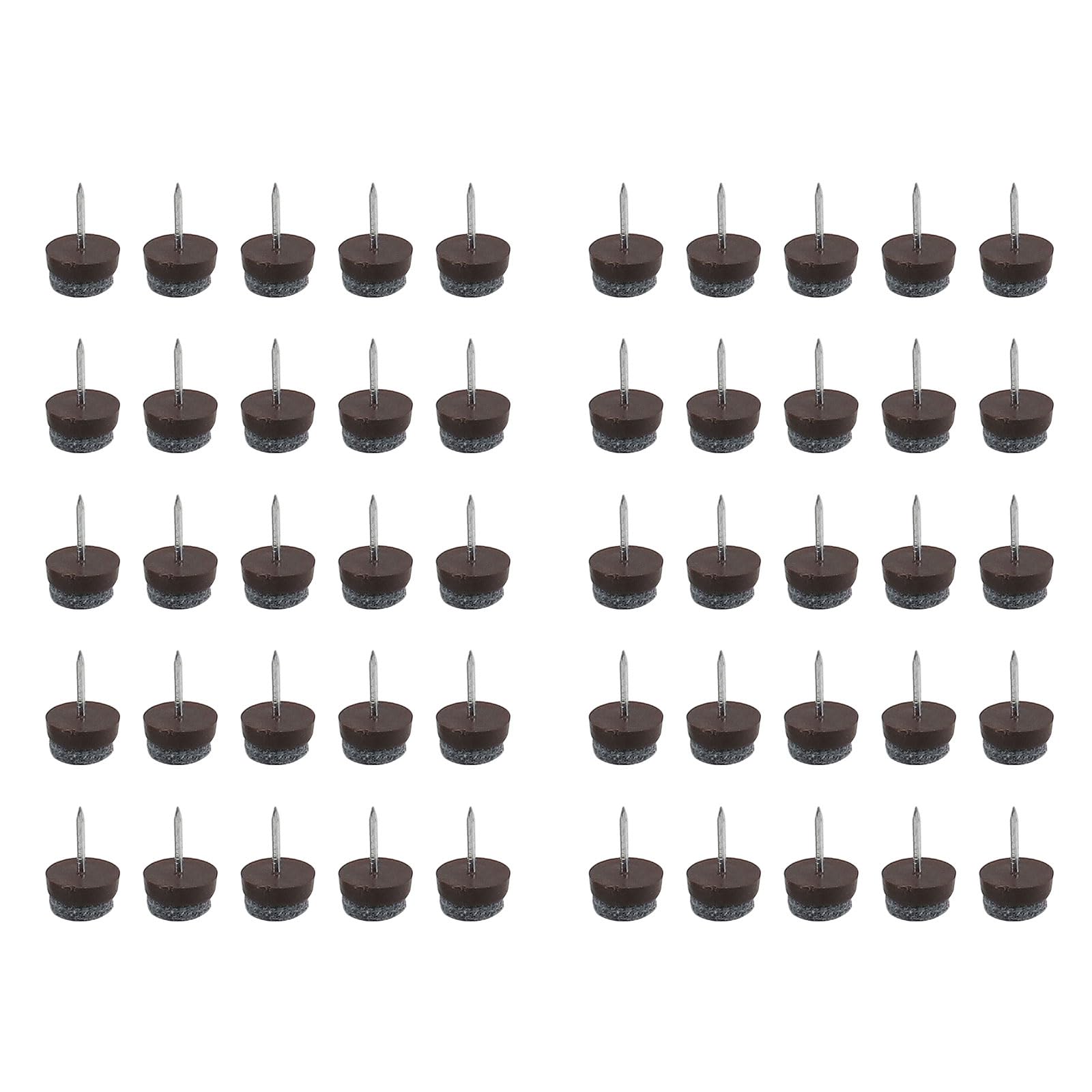 50 Pcs Furniture Leg Bottom Feet Glides Wood Floor Protector Nail Round Heavy Duty Felt Furniture Pads Hardwood Nail on Sliders Glides Chair Leg Protectors Easy Install Chair Cushions