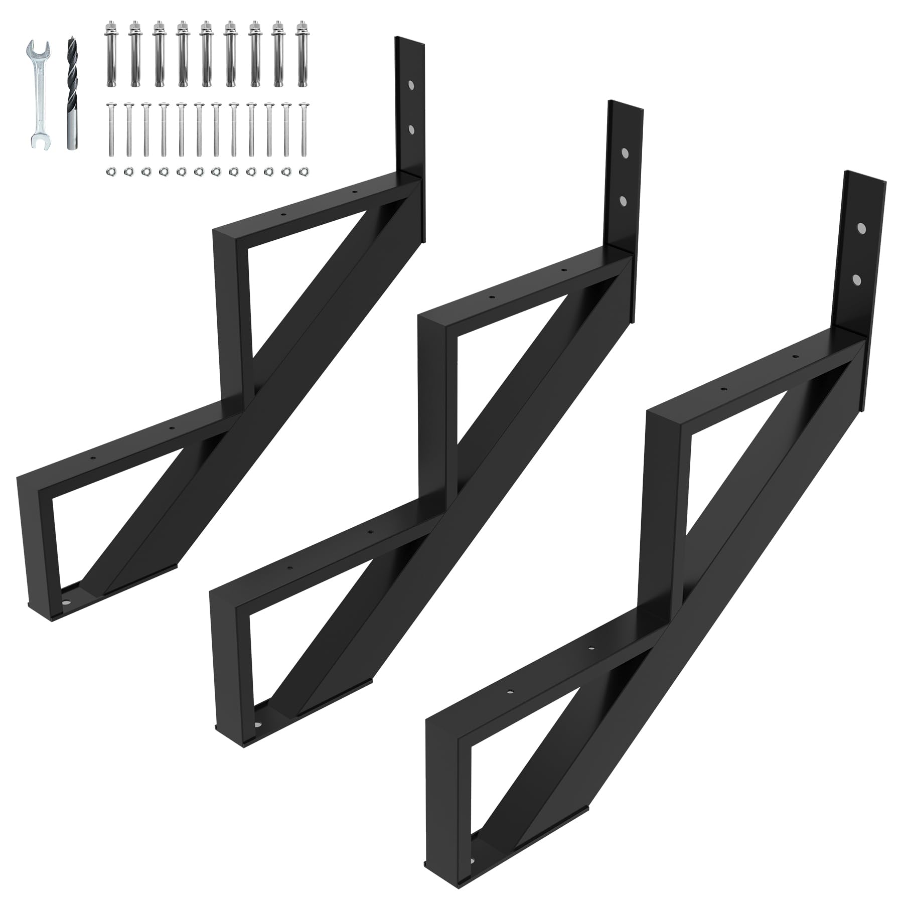 Toriexon 3 Pack Steel Stair Step Riser, 2-Step Metal Stair Stringer Heavy Duty, Steel Stair Stringer for 20" Height Deck and Outdoor Steps