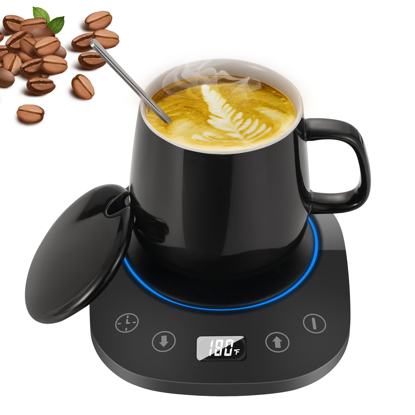 HYRIXDIRECT Coffee Mug Warmer with Mug Spoon Set, Electric Coffee Cup