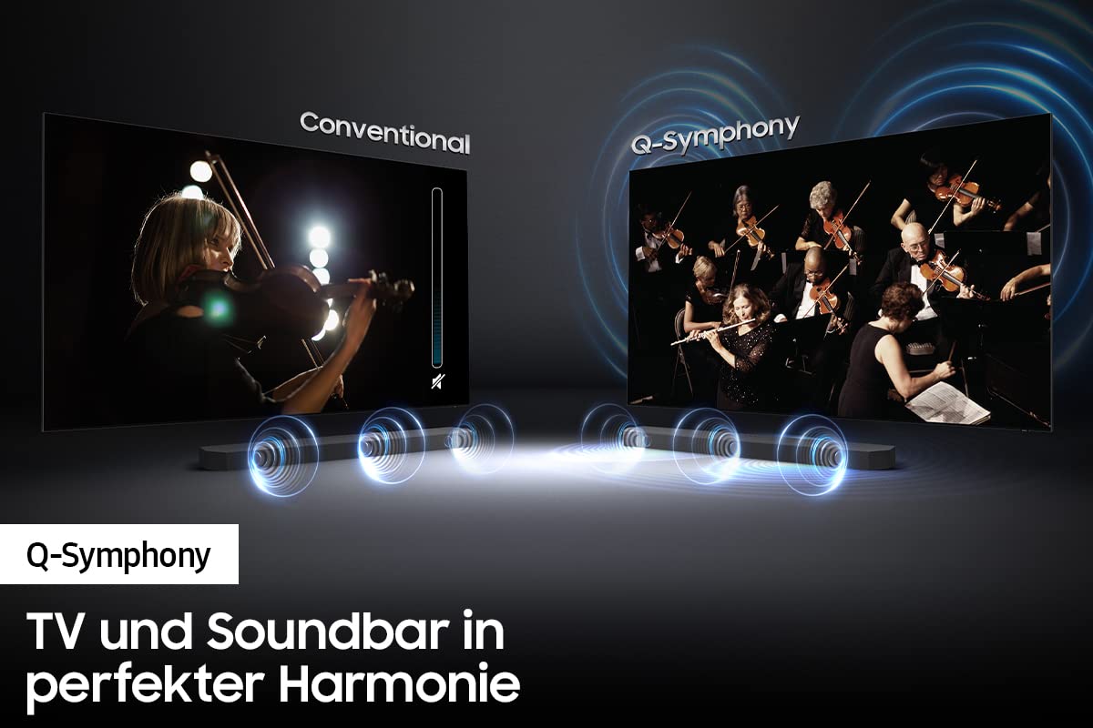 Samsung HW-Q810B 5.1.2-kanałowy głośnik Q-Soundbar (model niemiecki), bezprzewodowy Dolby Atmos/DTS:X, Q-Symphony, SpaceFit Sound 2 [2022]