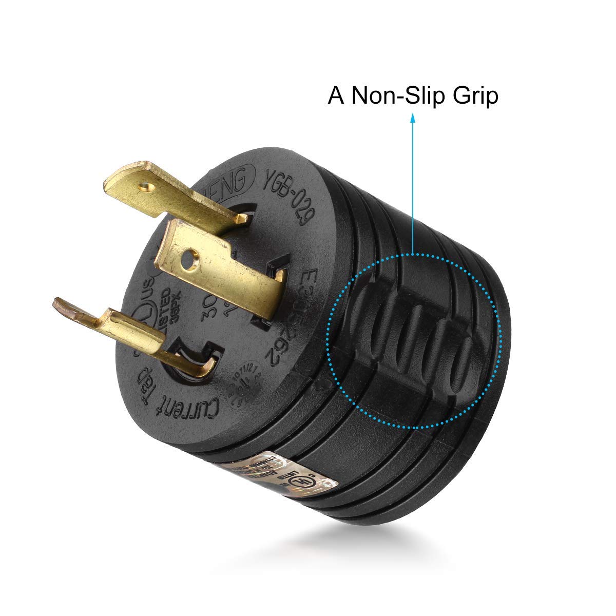 Lot de 3 prises d'entrée 125 V pour camping-car et 1 adaptateur de générateur de véhicule récréatif 3-30 A mâle vers prise d'alimentation 30 A