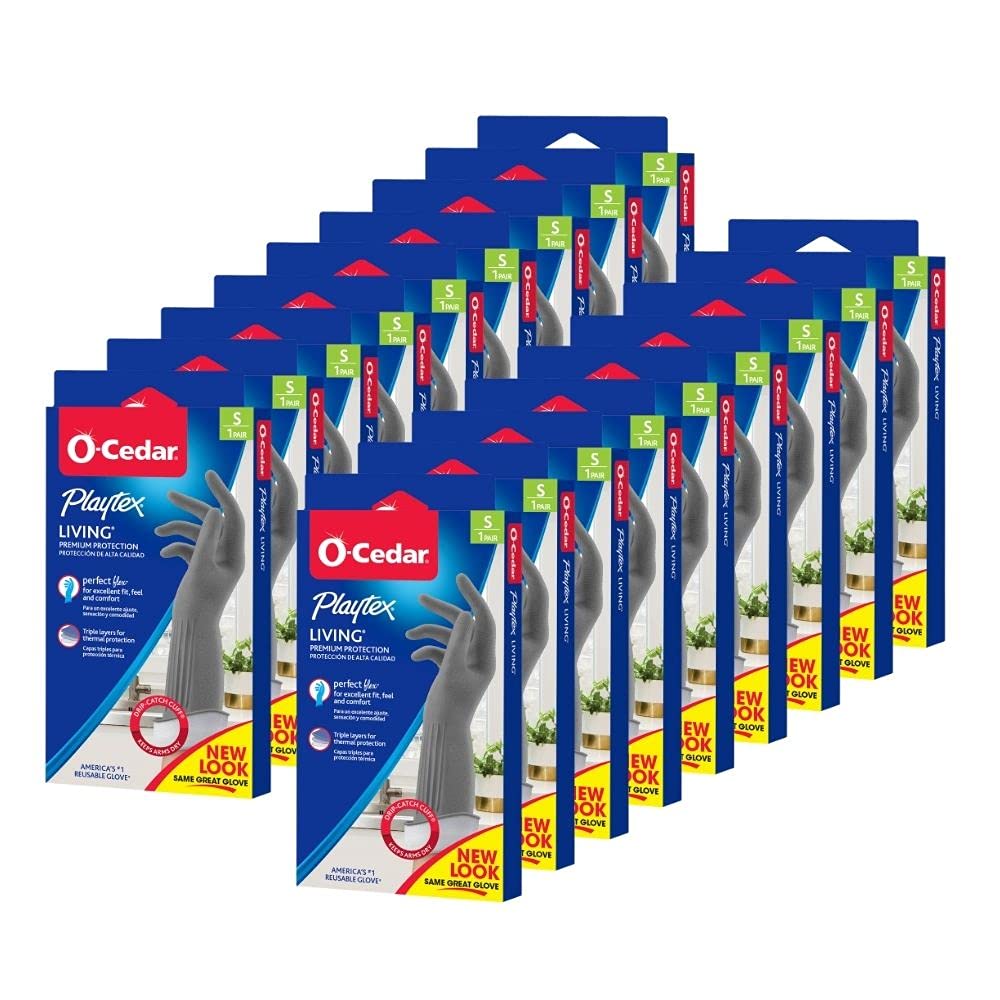 PLAYTEX Living - Guantes de limpieza de goma reutilizables (pequeños, paquete de 18), guantes reutilizables de protección premium para el hogar