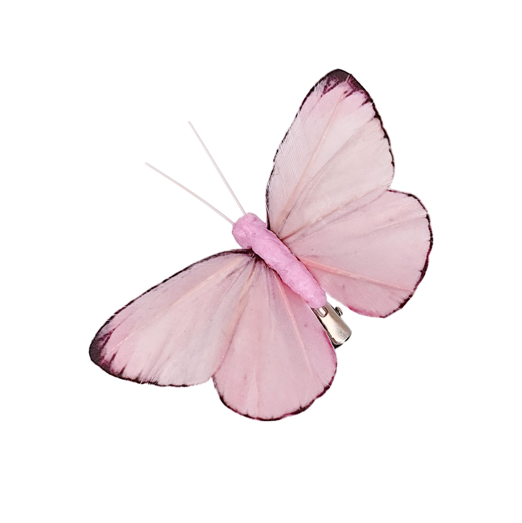 Sztuczne pióro 3D Motyl dekoracje imprezowe zestaw 12 sztuk z klipsem, 6 kolorów różowych ozdób do dekoracji wnętrz, dekoracji na przyjęcie urodzinowe.