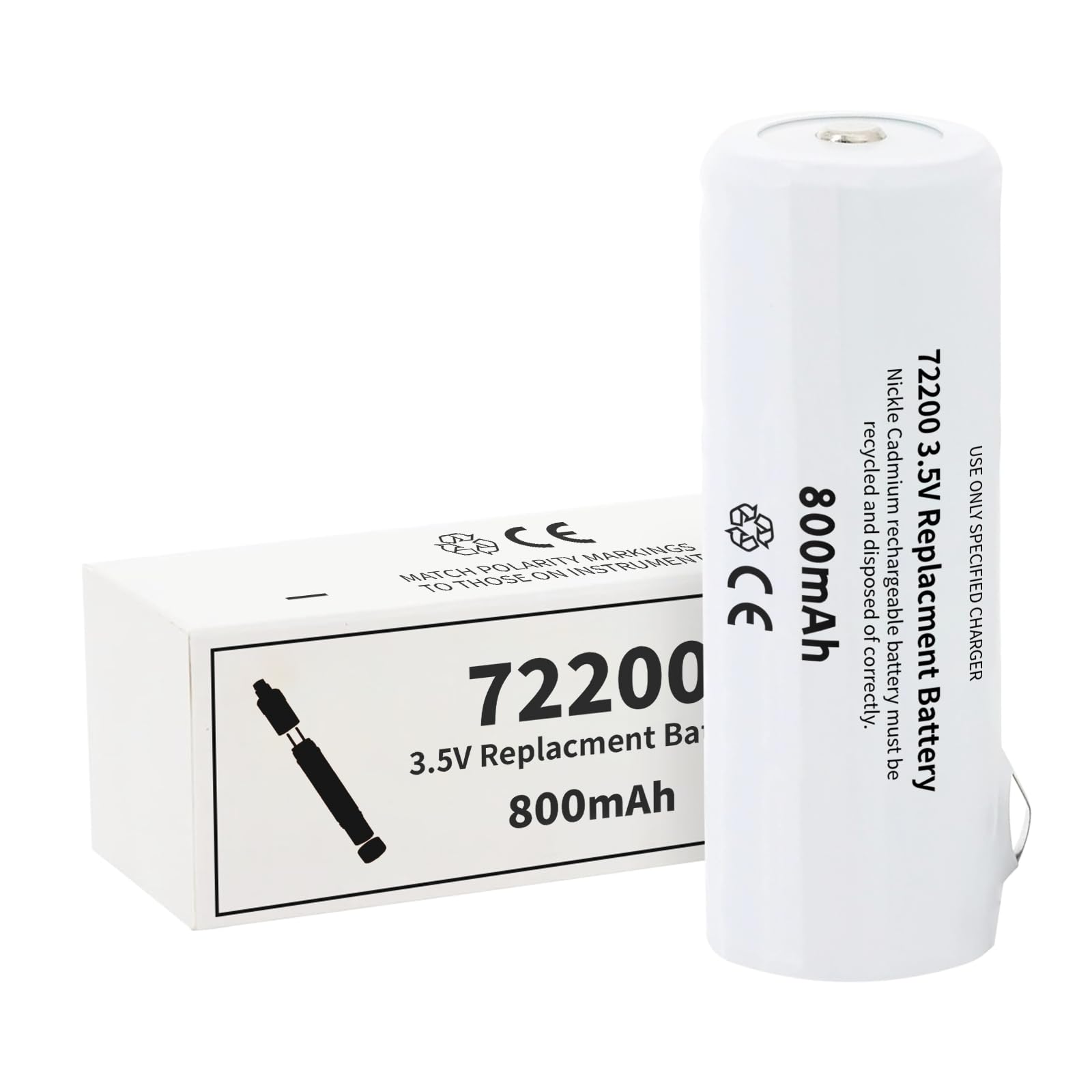 3.5V Rechargeable Battery for Welch Allyn 72200 & 71050/11720 Medical Devices - UL/CE Certified, 800mAh Ni-CD Replacement (Fits Otoscope/Diagnostic Handles)