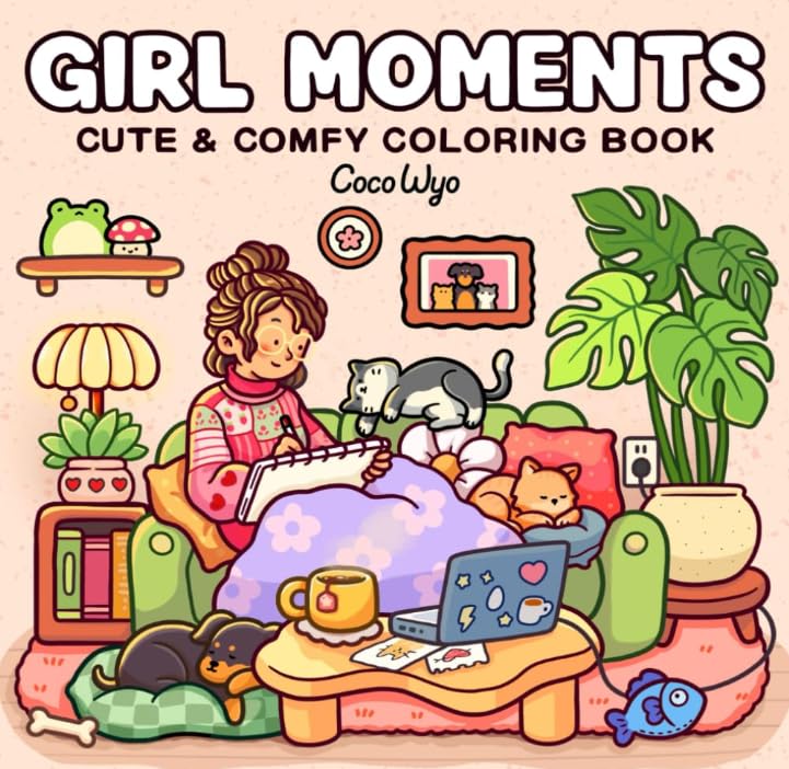 Girl Moments: Malbuch für Erwachsene, Teenager und Kinder (Cozy Spaces...