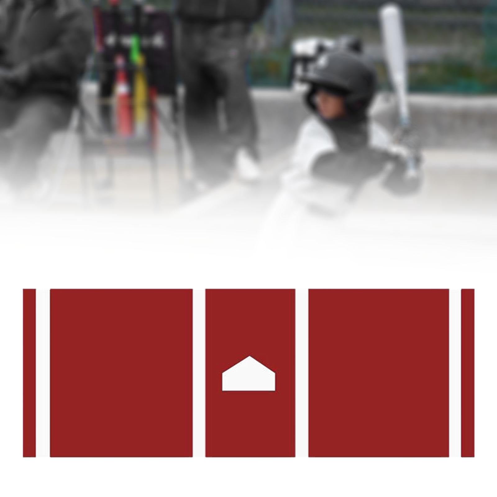 rockible Baseball Softball Hitting Batting Mat for Batting Stance Practice Softball Turf Training Mat for Friends Beginner Family, red