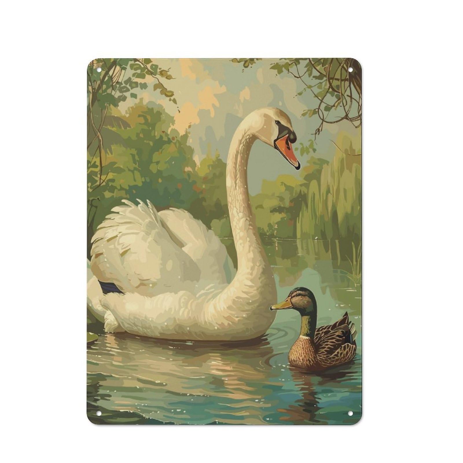 Junmoney Lake Life Metal Wall Sign 40X30cm Featuring For Living Room Wall, For Decorating Living Rooms And Feature Walls