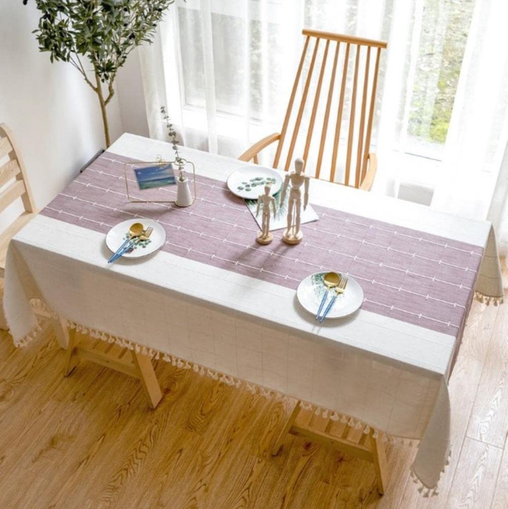 Tovaglia decorativa in lino scozzese con nappa impermeabile oleosa addensare rettangolare da pranzo tovaglia da tè