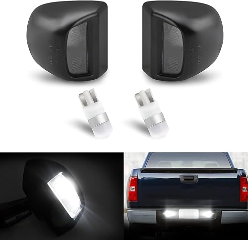 Miniatura 8 de Bestview Placa de matrícula LED negra, repuesto de montaje de lámpara de etiqueta compatible con Chevy Silverado GMC Sierra Avalanche Suburban