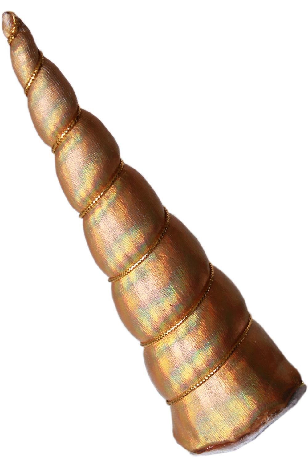 Corne De Licorne à Clipser Bleu Métallisé Avec Laçage Doré - Accessoire Magique