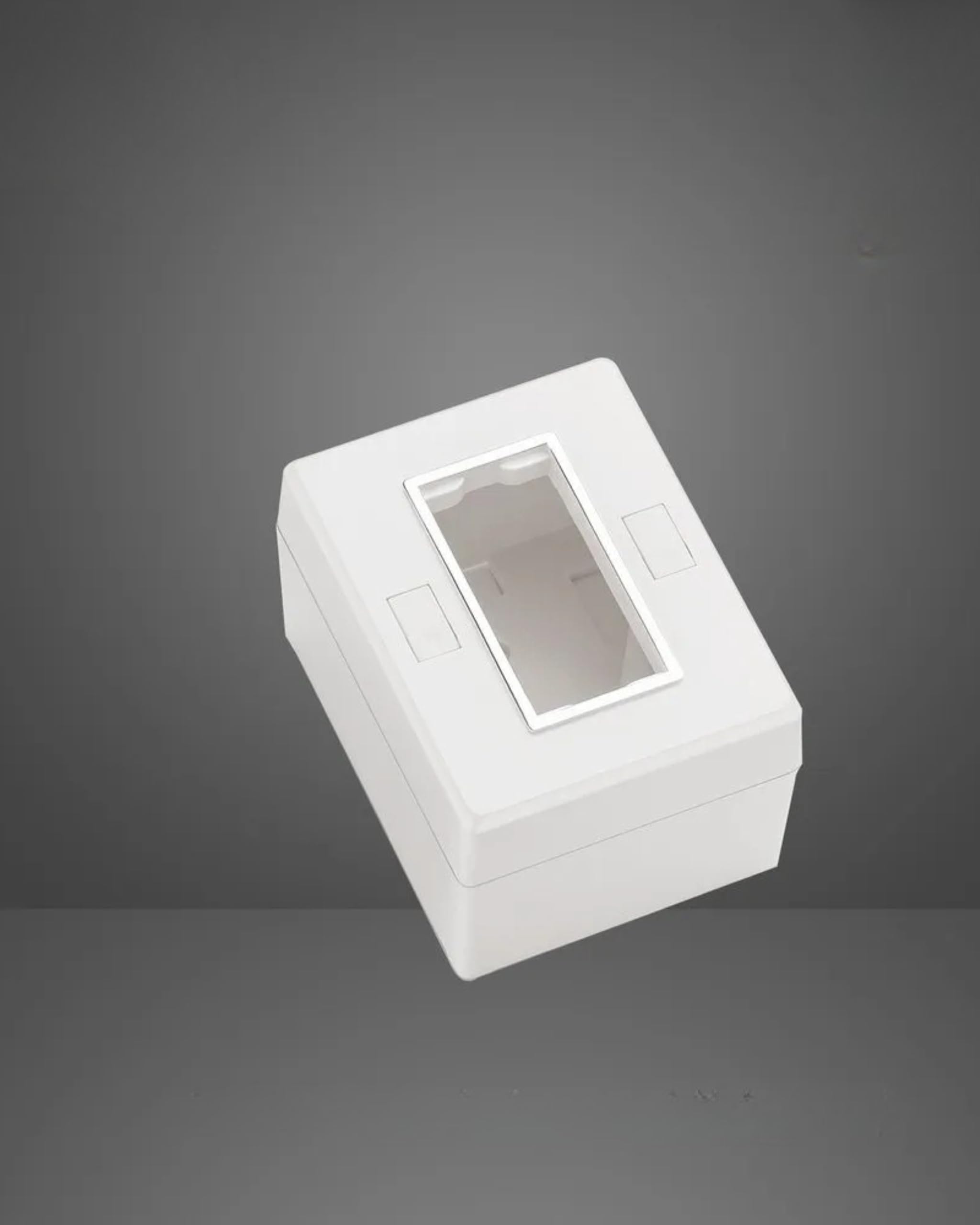 1 modular surface mount gang box white and silver line glossy premium polycarbonate box for universal standard modular electrical switches pack of 1