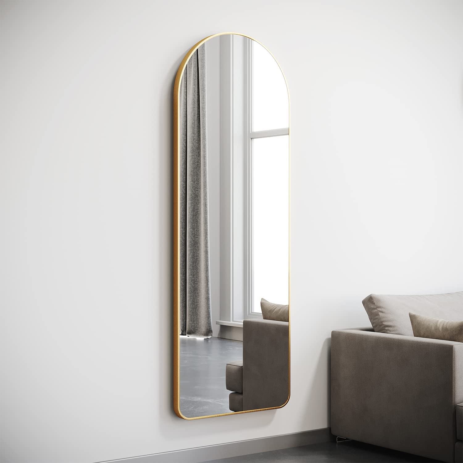 Buy BOJOY Full Length Mirror 62"x20", Arched Mirror, Floor Mirror with